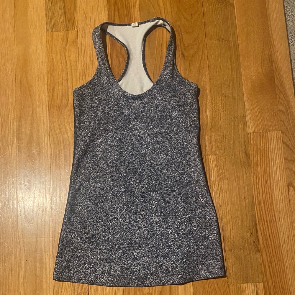 lululemon athletica Black and White (Heathered gray) Racerback Tank Top